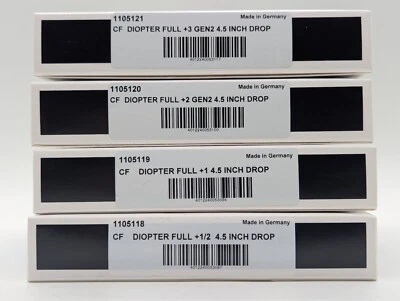 Schneider 4.5" Round Drop In Diopter +1/2, +1 , +2 & +3 Lens Filters - 4 Lenses - Image 1 of 4