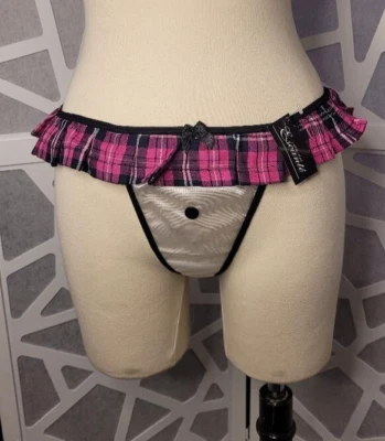Sexy Skirted School Girl Thong ~ Escante Lingerie ~ Queen One Size ~ Pink/White - Image 1 of 4