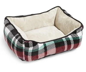 VERA BRADLEY Fleece Pet Bed Ribbons Plaid Holiday Dog Cat Size S-M NEW - Picture 1 of 1