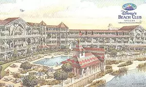 Disney's Beach Club Villa Resort Vintage postcard old logo Welcome Home - Picture 1 of 2