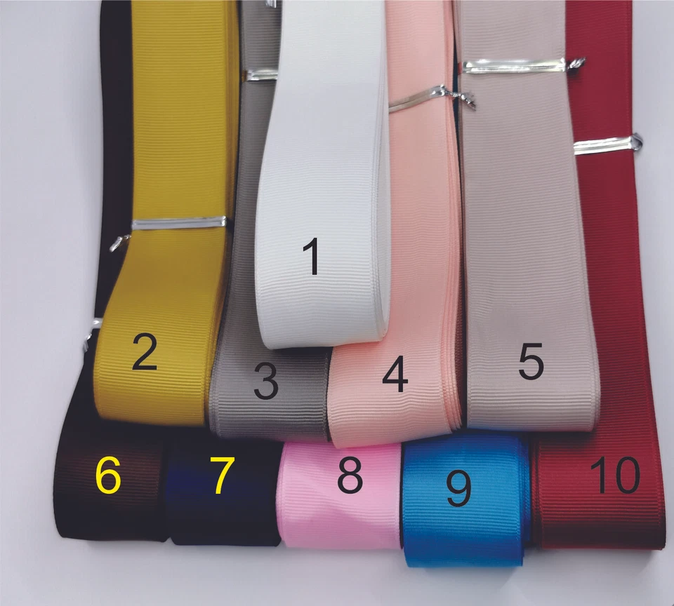 6.5meter，40mm Width Grosgrain Ribbon 10 Colours Double Face  - image 1 of 2