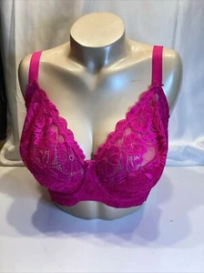 delimira pink lace bra size 34i Full Coverage Back Closure - Picture 1 of 11