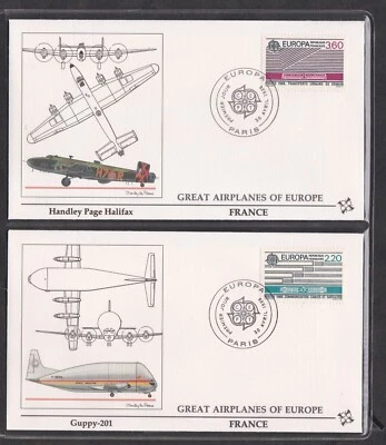 FRANCE 1988 2 FDCs EUROPA TRANSPORTATION & COMMUNICATION + ARTCRAFT CACHET - Image 1 of 2
