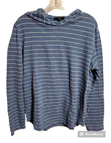 VETEMENTS Uomo VINCE. Pullover a righe in cotone con cappuccio blu oceano ghiacciaio taglia M