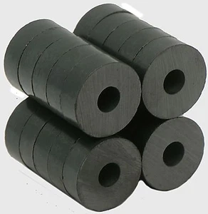 3/4"OD X 1/4"ID X 1/4" thick Ceramic Ring- Ceramic/Ferrite Magnet, Grade C-11 - Picture 1 of 1