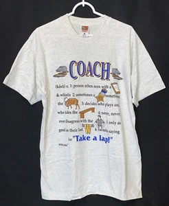 T-shirt Coach vintage punto singolo taglia grande divertente - Foto 1 di 7