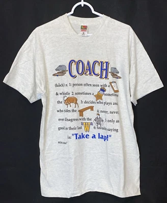 Винтажная футболка с одним стежком Coach размер большой смешной - Изображение 1 из 4