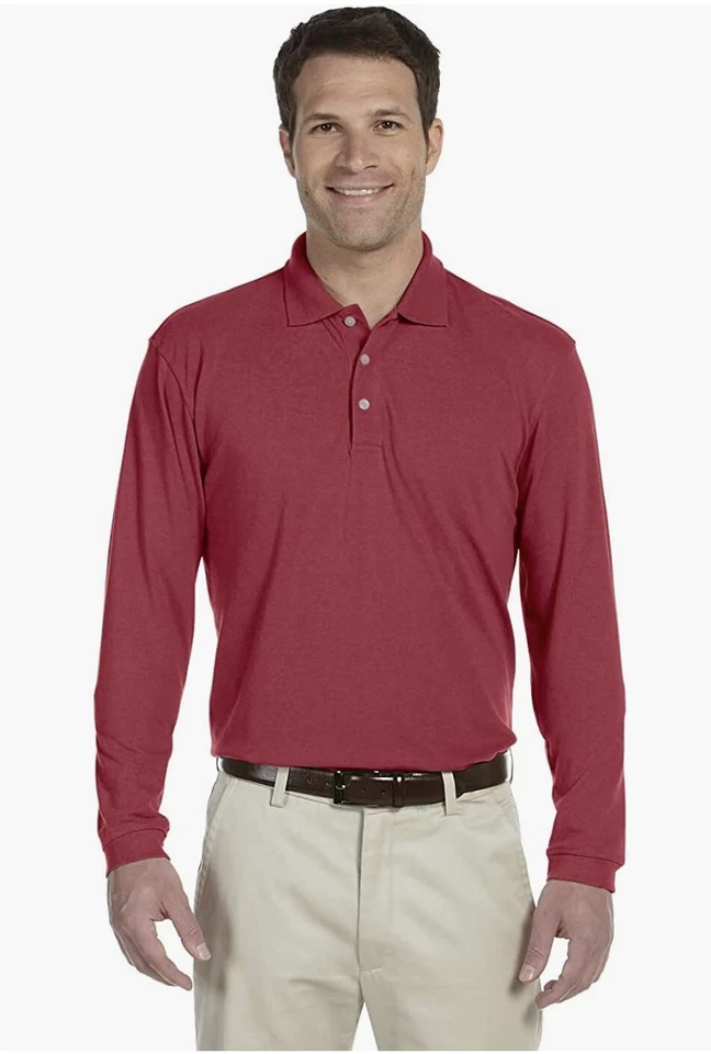 M265L Harriton para hombre 5,6 oz. Polo de manga larga Easy Blend Foto 1 de 1