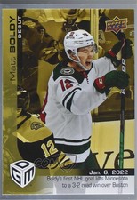 2021-22 Upper Deck Game Dated Moments Rookie Debut Gold /100 Matt Boldy #36