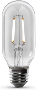 Vintage Exposed Filament Clear Glass LED T14 with a Medium E26 Base Light Bulb - - Picture 1 of 3
