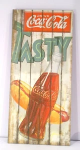 Classic Coca Cola Wooden Wall Sign "Drink Coca-Cola"  24" X 11" VERY NICE - Picture 1 of 4