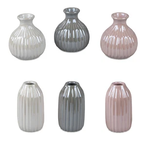 Formano 2er Set Vase Dekovasen Blumenvasen Tischvasen Steingut Blumen Auwahl - Bild 1 von 4