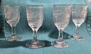 4 RARE 4” Tall EAPG  Mid 19th Century Bellflower Vine Cordial Glasses—Holds 2oz - Picture 1 of 5