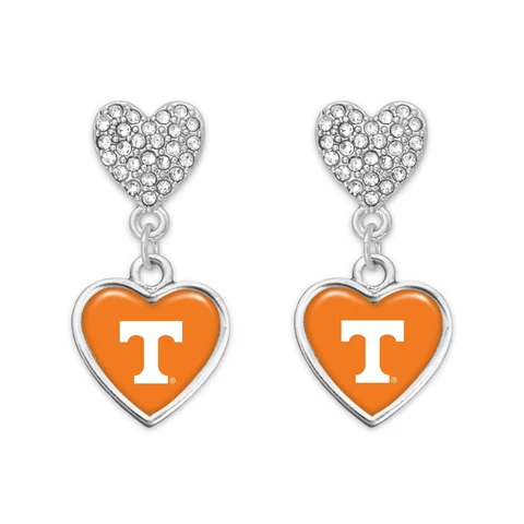 Tennessee Volunteers Amara Silver Crystal Dangle Earrings Jewelry Gift UT Cover