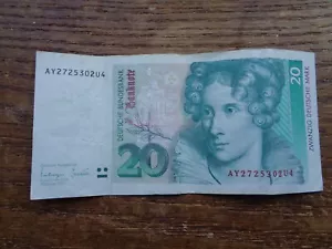 GERMANY 20 DEUTSCHE MARKS 1993 Banknote Paper Money - Circulated - Picture 1 of 2