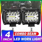 Pair 4" Inch Led Light Bar Flood Spot Beam Off-road Work Driving Truck Boat 4wd