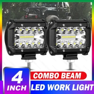 Pair 4" inch LED Light Bar Flood Spot Beam Off-road Work Driving Truck Boat 4WD - Picture 1 of 15