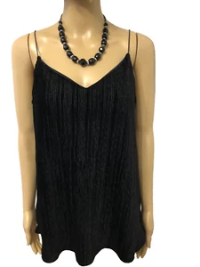 THERAPY LONDON SIZE 12 (EU 40) BLACK FINELY CREASED FORMAL PARTY TOP PERFECT - Picture 1 of 24