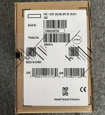 N9X91A for HPE MSA 2.5″ 1.6TB SSD SAS 12G Mixed Use Solid State Drive 841500-001 - Image 1 of 4