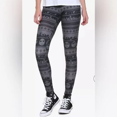 Hot Topic Disney’s Pesadilla Antes de Navidad Leggings Negros y Grises Talla Grande Foto 1 de 4