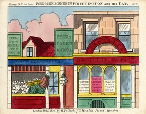 Toy Theatre - Original Sheet - Pollock's Whittington & His Cat Scene No.11 c1900 - Picture 1 of 1