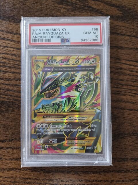 2015 Pokemon Mega Rayquaza EX Full Art 98/98 XY Ancient Origins NM Condition