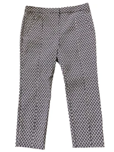Tory Burch Größe 14 knöchelhohe kurze Hose schwarz und creme Korbgewebe Druck Stretch - Bild 1 von 9