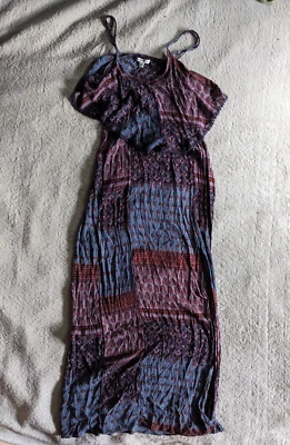 AMERICAN EAGLE OUTFITTERS Maxi Dress Hippie Cottagecore Womens S Purple Blue - Image 1 of 4