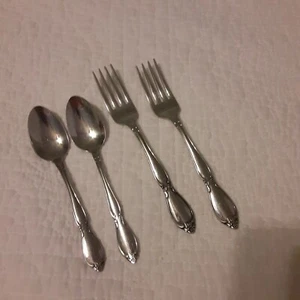 Vintage Oneida Community 2tsp & 2 Forks - Afbeelding 1 van 4