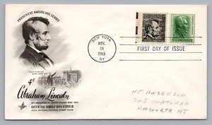 1965 FDC 4 Score & 7 Yrs Ago 16th Pres. Lincoln 4C #1282 Andrew Jackson 1C #1209 - Picture 1 of 2