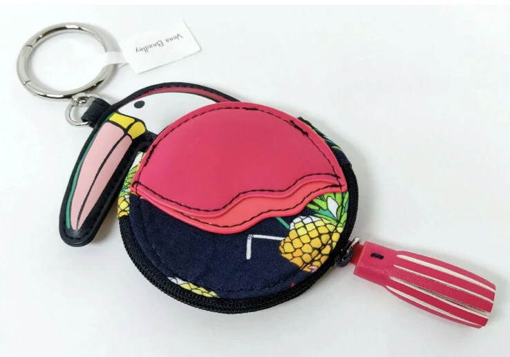 Vera Bradley Toucan Party Coin Pouch Bag Charm Keyring Keychain Pineapple