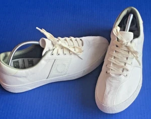 Fred Perry Offspring Collab Tennis Shoe Men's Sz UK 9 US 10 White Canvas Leather - Picture 1 of 16