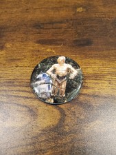 Vintage 1983 Star Wars Return Of The Jedi C-3PO R2D2 2.25" Photo Pin-Back Button