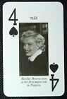 1 x playing card 1952 Marilyn Monroe stars first major role Niagara 4 Spades Q2
