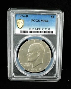 Dólar Eisenhower 1974-D $1 graduación profesional MS64 - Imagen 1 de 2