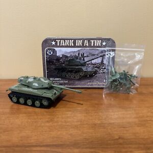 M41 Tank in a Tin ~ Battery Operated Light Tank + 12 Soldiers Westminster ~ Rare
