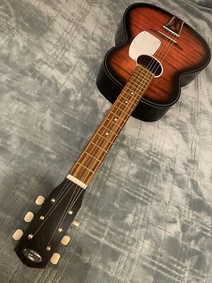 Travel guitar electric acoustic vintage parlor Barclay antique brazil rosewood - Image 1 of 4