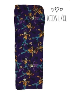 LuLaRoe Kids Halloween Print Purple Leggings Sz L/XL Scarecrow Unicorn NWT A0516 - Picture 1 of 2