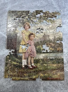 Chad Valley wood jigsaw puzzle Princess Elizabeth and Margaret 200 pc - Picture 1 of 9