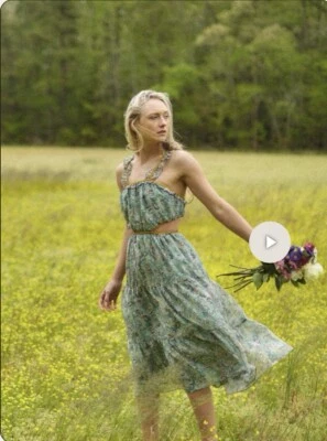 Nuevo con etiquetas Vestido Anthropology Current Air Lasalle Espalda Abierta Midi en Floral Salvia Talla S Foto 1 de 4