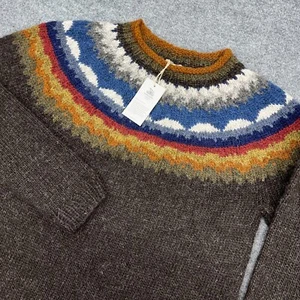 Maglione Icelandica donna XL maglia lana islandese Fair Isle nordico girocollo NUOVO - Foto 1 di 13