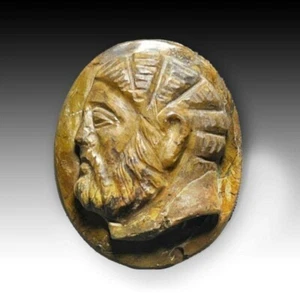 Ancient Elegance: Roman Jasper Cameo - Nobleman Profile - 2.5cm - Picture 1 of 1