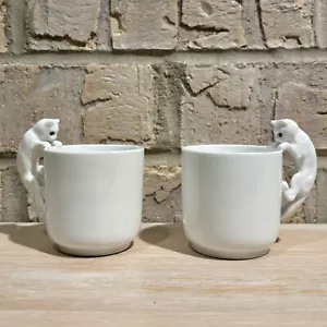 Antique Copeland Spode China Cat Handle Demitasse Miniature Teacups Set Of 2 - Picture 1 of 11