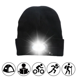 new 6LED Knit Hat Rechargeable HandsFree Flashlight Cap forClimbingFishingBlack - Picture 1 of 7