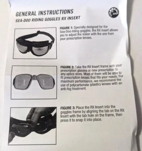 Sea-Doo Lens Rx Insert For Riding Goggles Unisex OEM Part 4486240000 NEW BRP - Picture 1 of 4