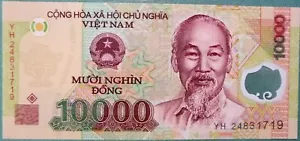 VIETNAM VIET NAM 10000 10 000 DONG UNC NOTE FROM 2024, P 119, POLYMER PLASTIC - Picture 1 of 2