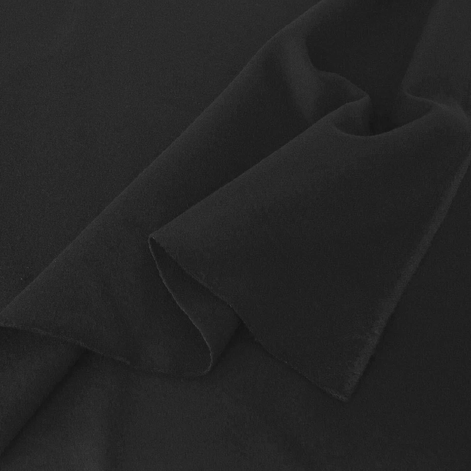 TOLKO Stoffe 3m Bühnen-Molton Baumwollstoff für Verdunklungsvorhänge - Schwarz