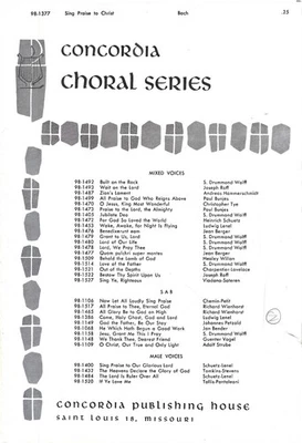 Canta alabanza a Cristo - J.S. Bach / Adolf Strube - SATB - Editorial Concordia Foto 1 de 3