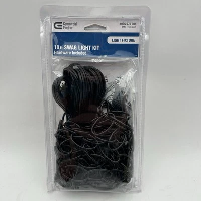 Commercial Electric Swag Light Kit Matte Black 18' 1005975906