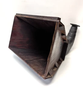 Vintage Sears Silvertone Victrola  Phonograph Speaker Horn Cast Iron And Wood - Picture 1 of 13